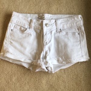 White jean shorts